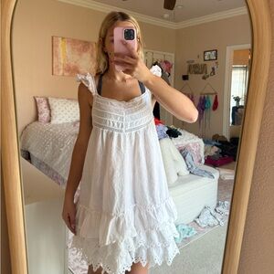 Shabby Chic White Ruffle Mini Dress